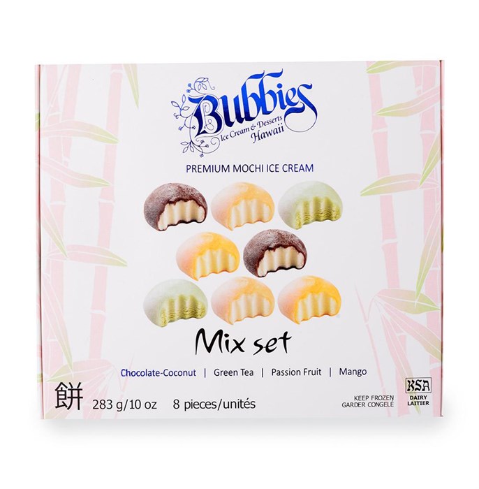 Bubbies Mochi Ice Creame моти-мороженое ассорти шоколадный кокос, зеленый чай, маракуйя, манго 106147 - фото 40277