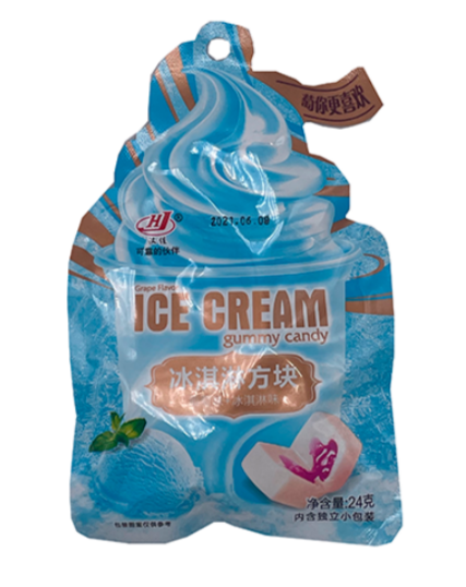 Ice Cream Gummy жевательные конфеты клубника, виноград  24 гр - фото 40300