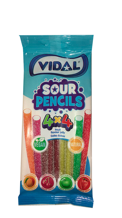 Vidal Sour Pencils Vegan жевательный мармелад 100 гр - фото 40432