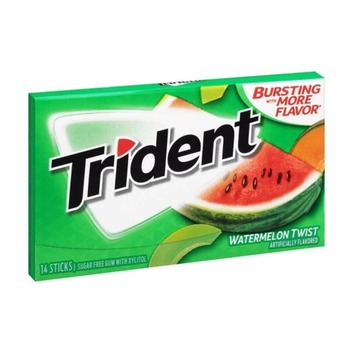 Trident Watermelon Twist жевательная резинка арбуз 12 стиков 21.6 гр - фото 40650