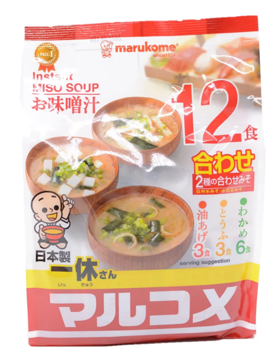 Marukome Иккюсан Ассорти Мисо-суп быстрого приготовления 12 порций 260 гр - фото 40843