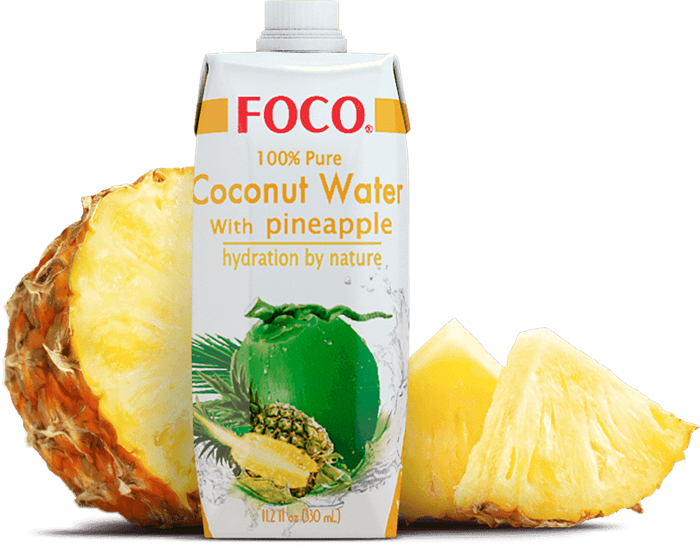 FOCO Coconut Water With Pineapple кокосовая вода с ананасом 330 мл 108186 - фото 40909