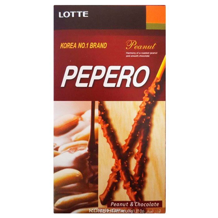 Lotte Pepero Peanut & Chocolate с арахисом в шоколаде 36 гр 108552 - фото 41033