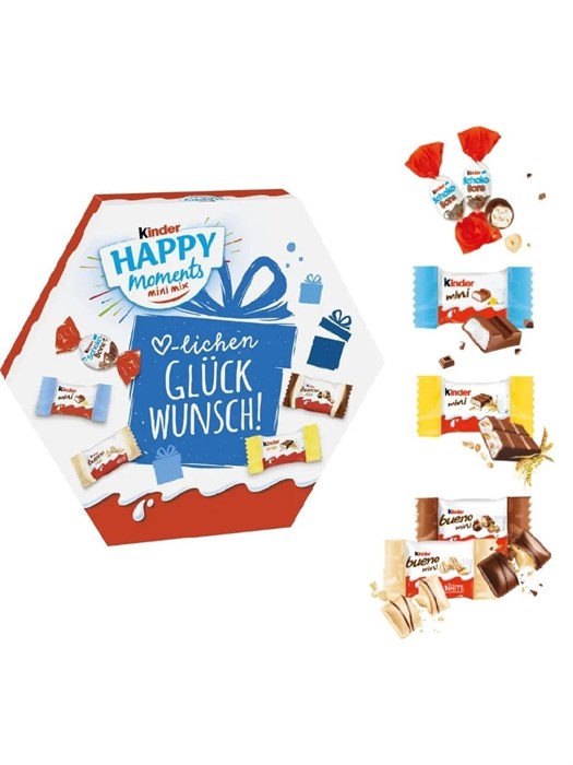 Kinder Happy Moments Mini Mix подарочный набор сладостей 162 гр - фото 41083
