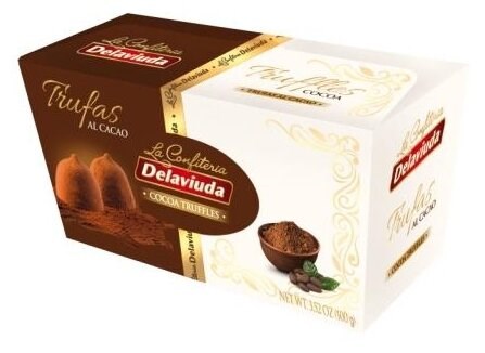 Delaviuda конфеты трюфели с какао 100 гр - фото 41173