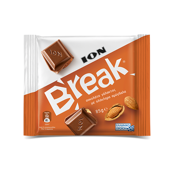 Break шоколад молочный с цельным миндалем 85 гр - фото 41368