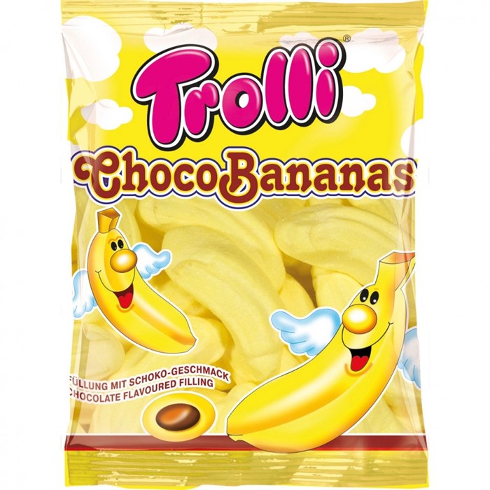 Trolli Choco Bananas суфле банан с шок. начинкой 150 гр - фото 41603