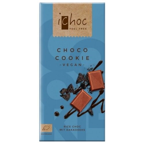 iChoc Vegan Choco Cookie шоколад на рисовом молоке с печеньем 80 гр - фото 41667