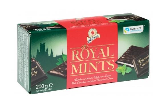 Halloren Royal Thins Mint шоколад с кремовой начинкой мята 200 гр 110413 - фото 41677