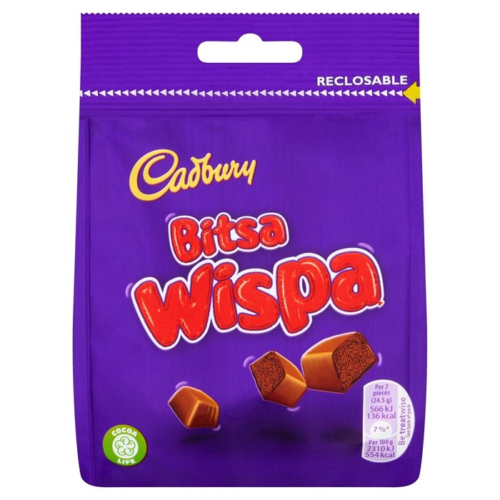 Cadbury Bitsa Wispa шоколадные конфеты 95 гр - фото 41694