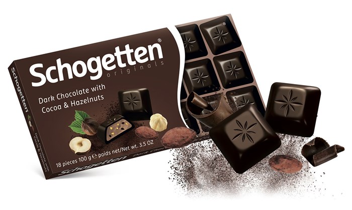 Schogetten Dark Chocolate with Cocoa & Hazelnuts темный шоколад с какако и орехами 100 гр - фото 41723