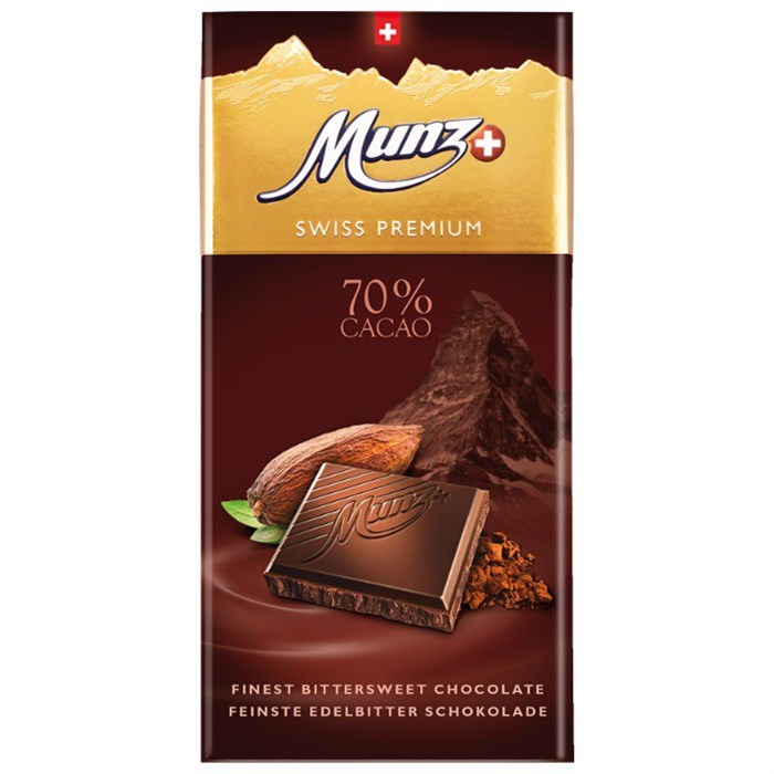 Munz Premium черный горький шоколад 70% 100 гр - фото 41733