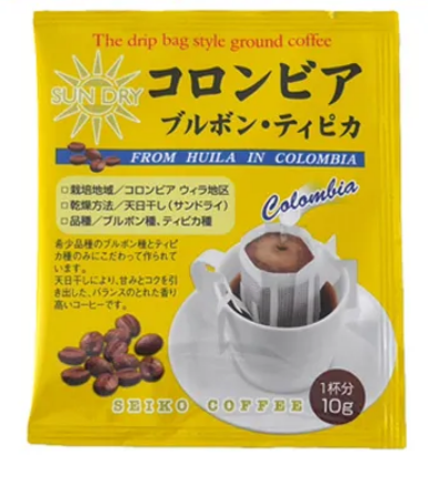 SEIKO COFFEE Каламбиа Бурбон Типика Кофе молотый фильтр-пакет 10 гр - фото 41796