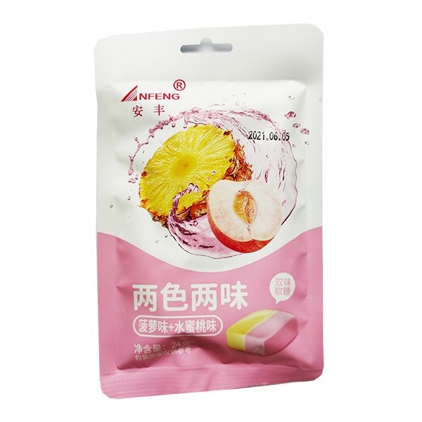 УДAnfeng жевательные конфеты со вкусом ананаса и персика 24 гр - фото 42355