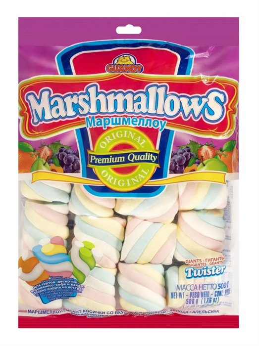 Guandy Marshmallows зефир маршмелоу косички фруктовый 500 гр 112614 - фото 42377