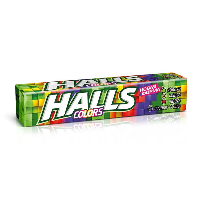 Halls Colors леденцы со вкусом тропических фруктов 34 гр - фото 42613