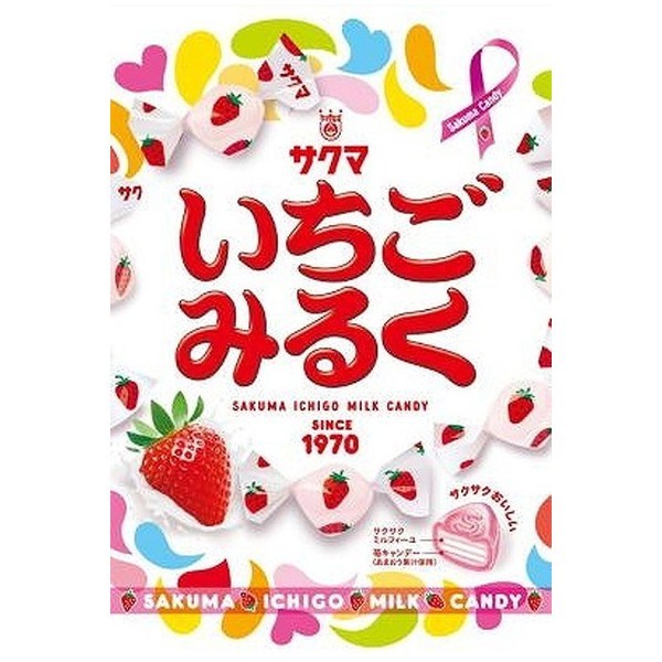 Sakuma Ichigo Milk Candy карамель клубника с молоком 100 гр - фото 42722