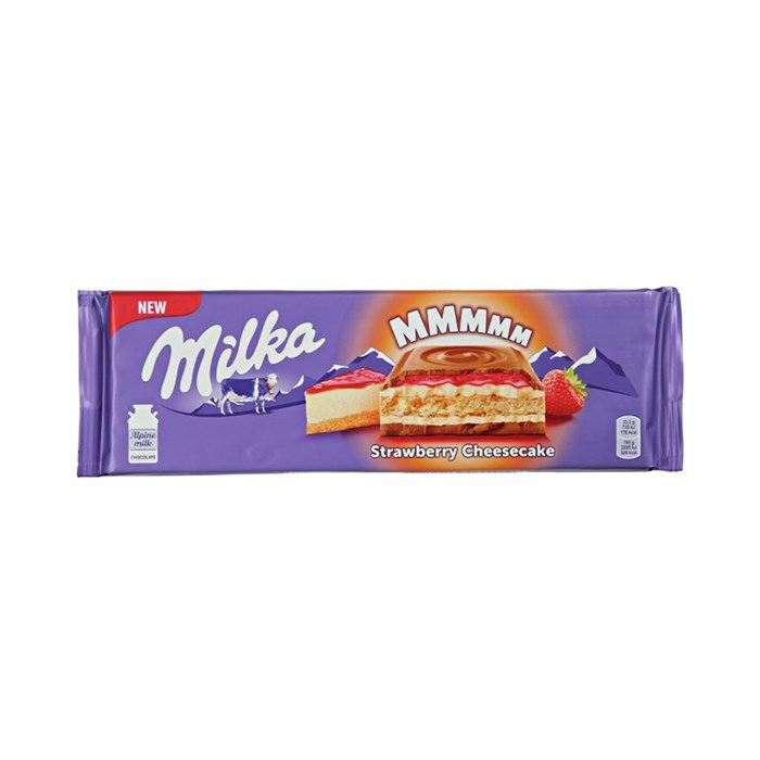 УДMilka Strawberry Cheesecake шоколадная плитка с клубничным чизкейком 300 гр - фото 42802