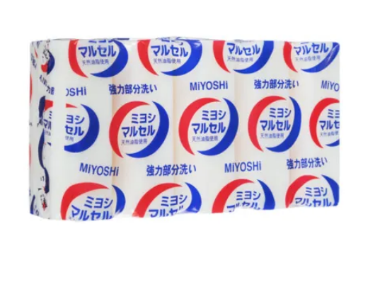 Miyoshi Laundry Soap Bar Мыло для стирки точечного застирывания стойких загрязнений 5 шт х 140 гр - фото 42907