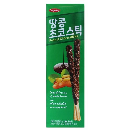 Sunyoung Peanut Choco Stick палочки шоколадные с арахисом 54 гр - фото 43001