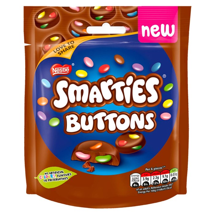 Nestle Smarties Buttons молочный шоколад с драже 90 гр 104458 - фото 43044