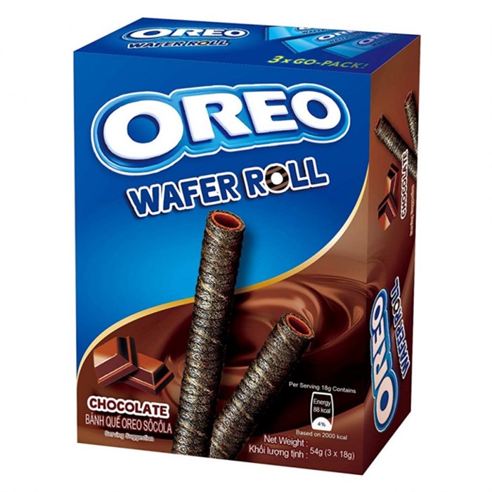 Oreo Wafer Roll Chocolate вафельные трубочки с шоколадом 75 гр - фото 43096