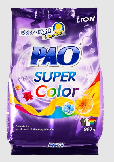LION PAO Super Color Антибактериальный порошок для стирки цветного белья, 900 г - фото 43933