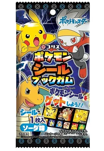 Coris Pokemon Seal Book жевательная резинка покемон вкус содовой + наклейка 9,8 гр - фото 43934