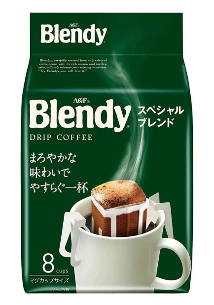 Agf Blendy Drip Coffee Кофе молотый Бленди т.зеленый 7гр х 8 шт 561960 - фото 44360