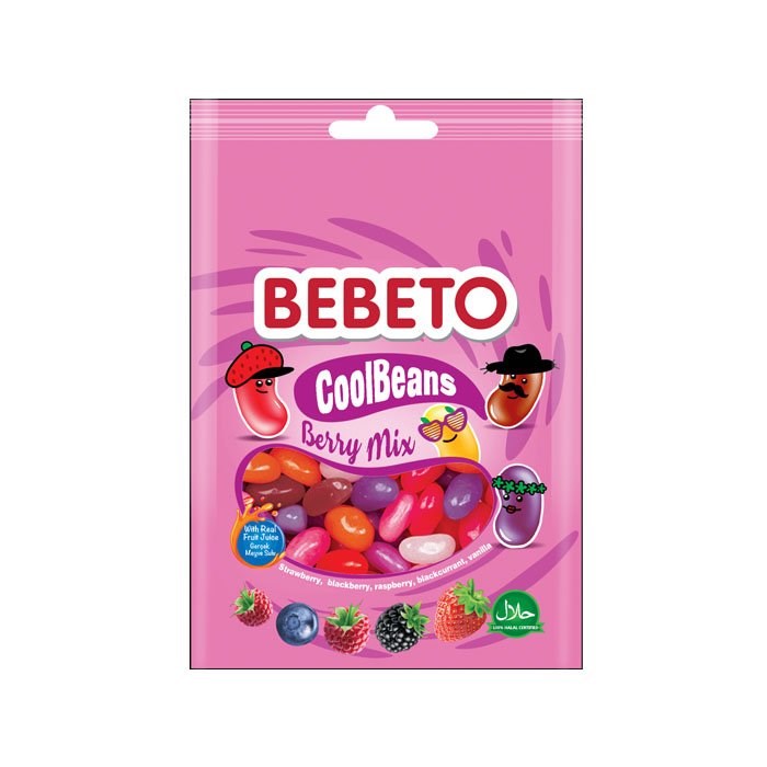 Bebeto Cool Beans Berry Mix Мармелад со вкусом клубники, малины, ежевики и черной смородины 60гр - фото 44400