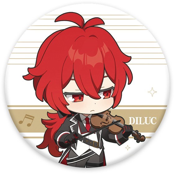 Genshin Concert Melodies of an Endless Journey Chibi Character Badge Diluc Значок 538645 - фото 44759