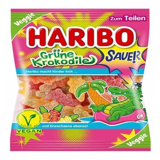 Haribo Grune Krokodile мармелад жев Зеленые Крокодилы кислые 175 гр 322598 - фото 44826