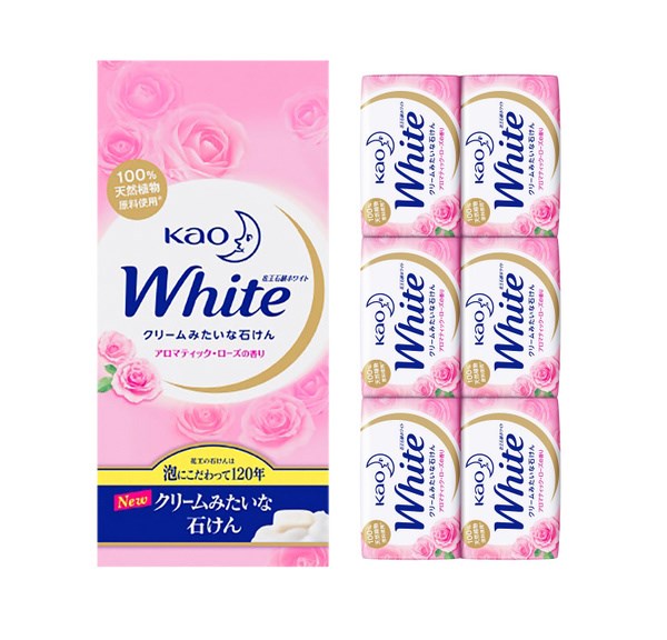 KAO WHITE Aromatic Rose Мыло туалетное аромат розы 85гх6шт 510г - фото 45053