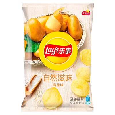 Lay's Natural Taste чипсы морская соль 65 гр - фото 45197