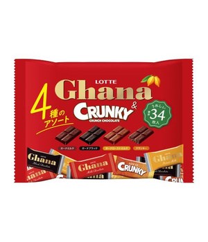 Lotte Шоколадное ассорти Гана 4 вида Кранки 34шт 129гр - фото 45381