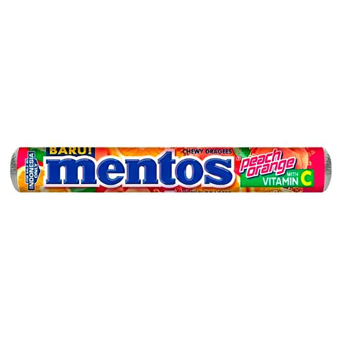 Mentos Roll Peach Orange Жевательные конфеты 29гр - фото 45452