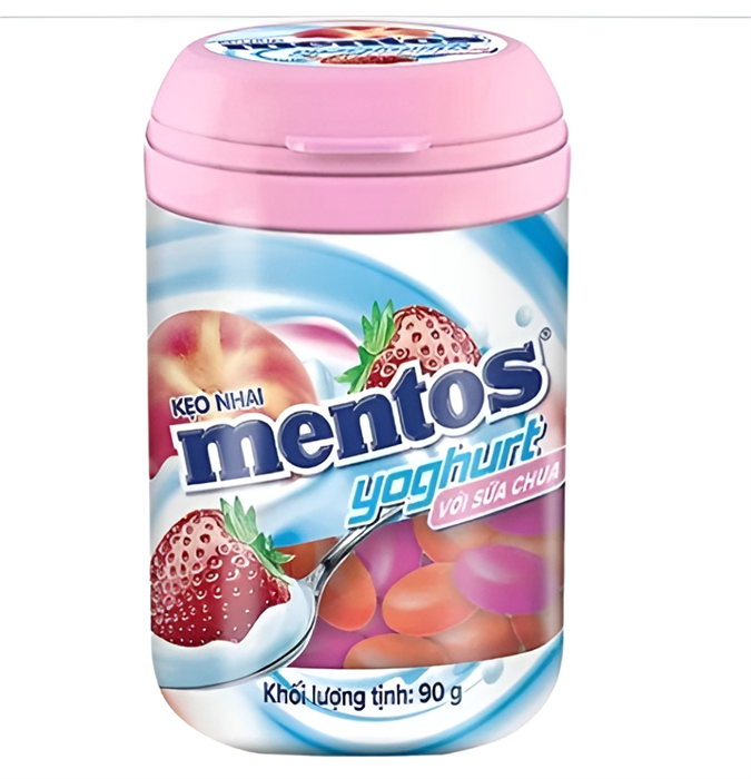 Mentos Yoghurt жевательные конфеты со вкусом клубники  и йогурта 90 гр - фото 45454