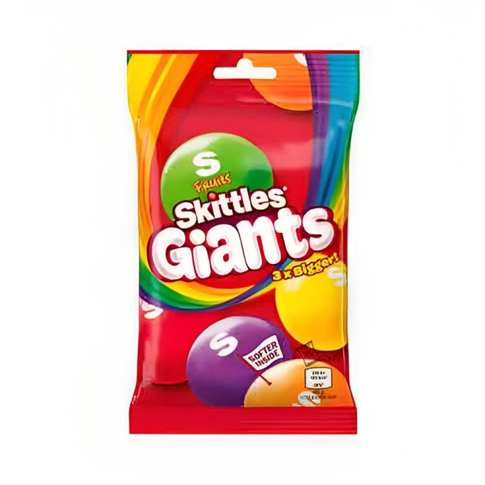 Skittles Giants Fruit Sweet Bag жевательное драже 125 гр - фото 45904