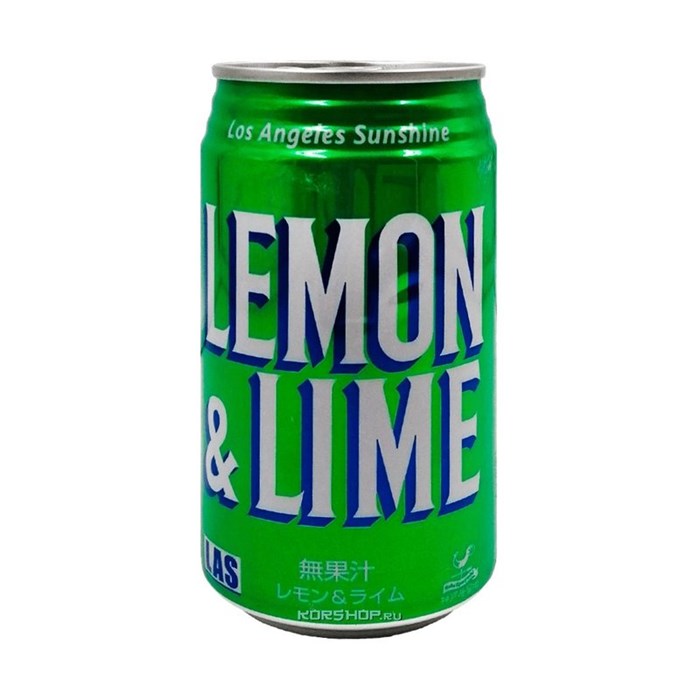 Tominaga LAS Lemon & Lime напиток газированный лимно лайм 350мл - фото 45991