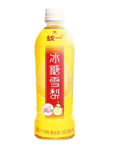 Unif Crystal Sugar Pear Drinkн напиток из кристаллического сахара со вкусом груши Tongyi 500 мл - фото 46021