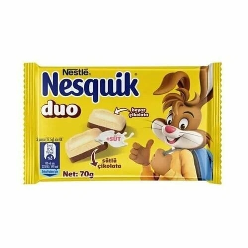 Nestle Nesquik DUO Молоко и шоколад Шоколадная плитка 70 гр 021249 - фото 46573