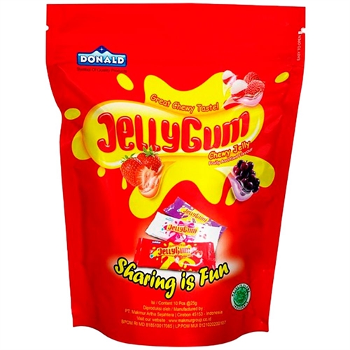 ТМ "Donald JELLYGUM RED" Желе жевательное конняку со вкусами виноград, клубника, личи 230гр 043381 - фото 46632