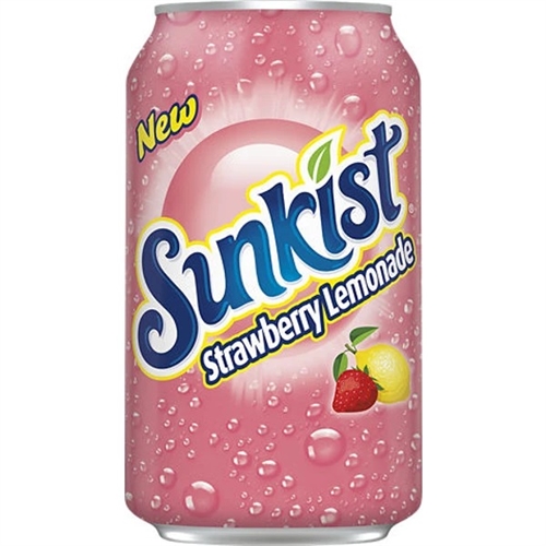 Sunkist Strawberry lemonade Напиток газированный Клубничный лимонад 355мл 836703 - фото 46945