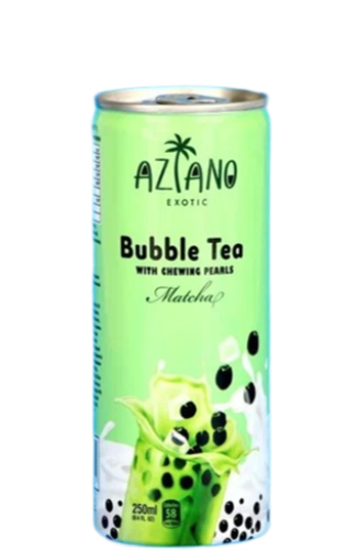 Aziano Bubble tea Молочный чай Матча и жев.шарики из конжака 250мл 330025-1 - фото 46962