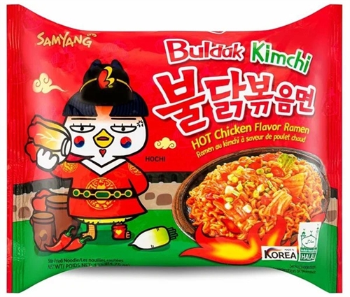 Samyang лапша быстрого приготовления рамэн со вкусом острой курицы бульдак с кимчи 135 гр 114531 - фото 47838