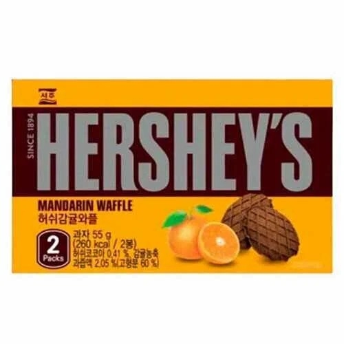 Hershey's Dark Chocolate waffles mandarine Вафли Темный шоколад и мандарин 55гр 001196 - фото 48109