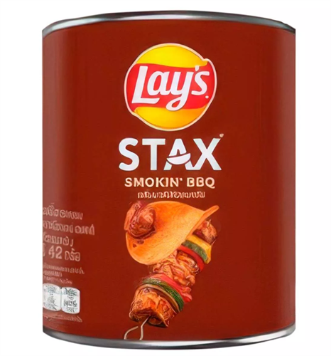 Lay's Stax Smoking BBQ чипсы дымящийся барбекю в тубе 42 гр Т1-00030022 - фото 49073