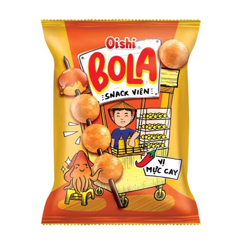 OISHI BoLa Snack Чипсы-шарики со вкусом пряного кальмара 68гр Т1-00029532 - фото 49075