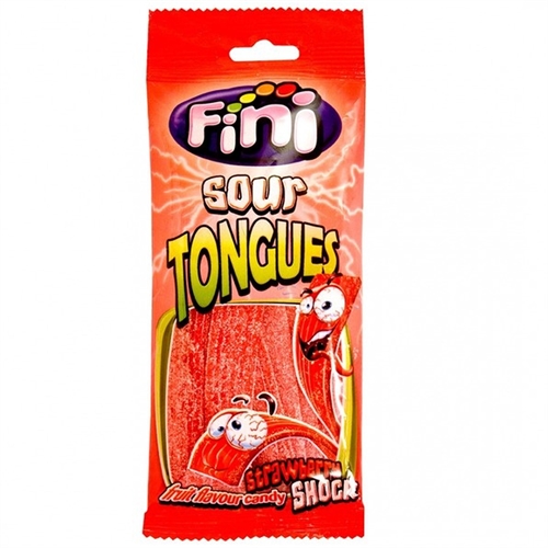 FINI Tongues Strawberry жев.мармелад Пластинки кислые клубника 90 гр Т1-00015195 - фото 49090