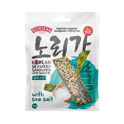 NoriKan Chili Sesame Sandwich Снэк Сэндвич из водорослей Кунжут и Соль 16гр Т1-00035122 - фото 49609